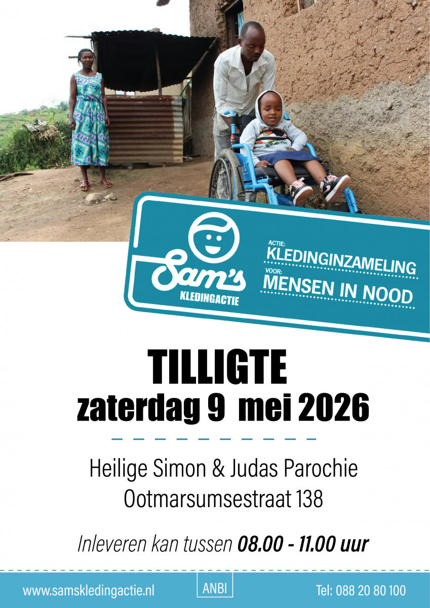 Poster Sams Kledinginzameling Tilligte